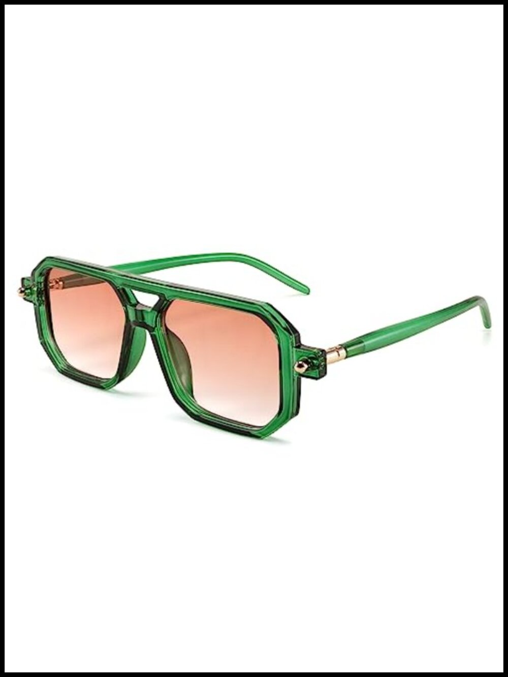 Retro 70s Square Aviator Sunglasses UV400 Protection for Women Men